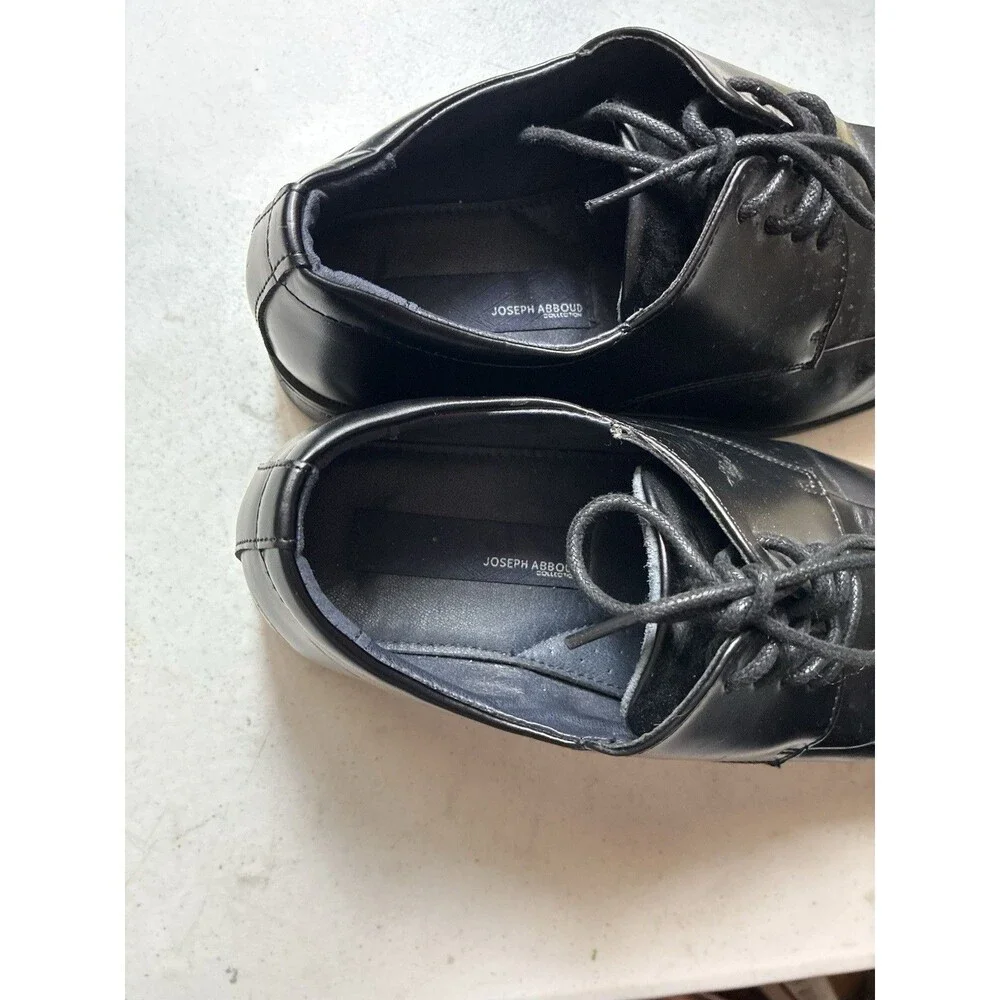Joseph Abboud Collection Mens Size 9 Black Leather Cap Toe Lace Up Dress Shoes